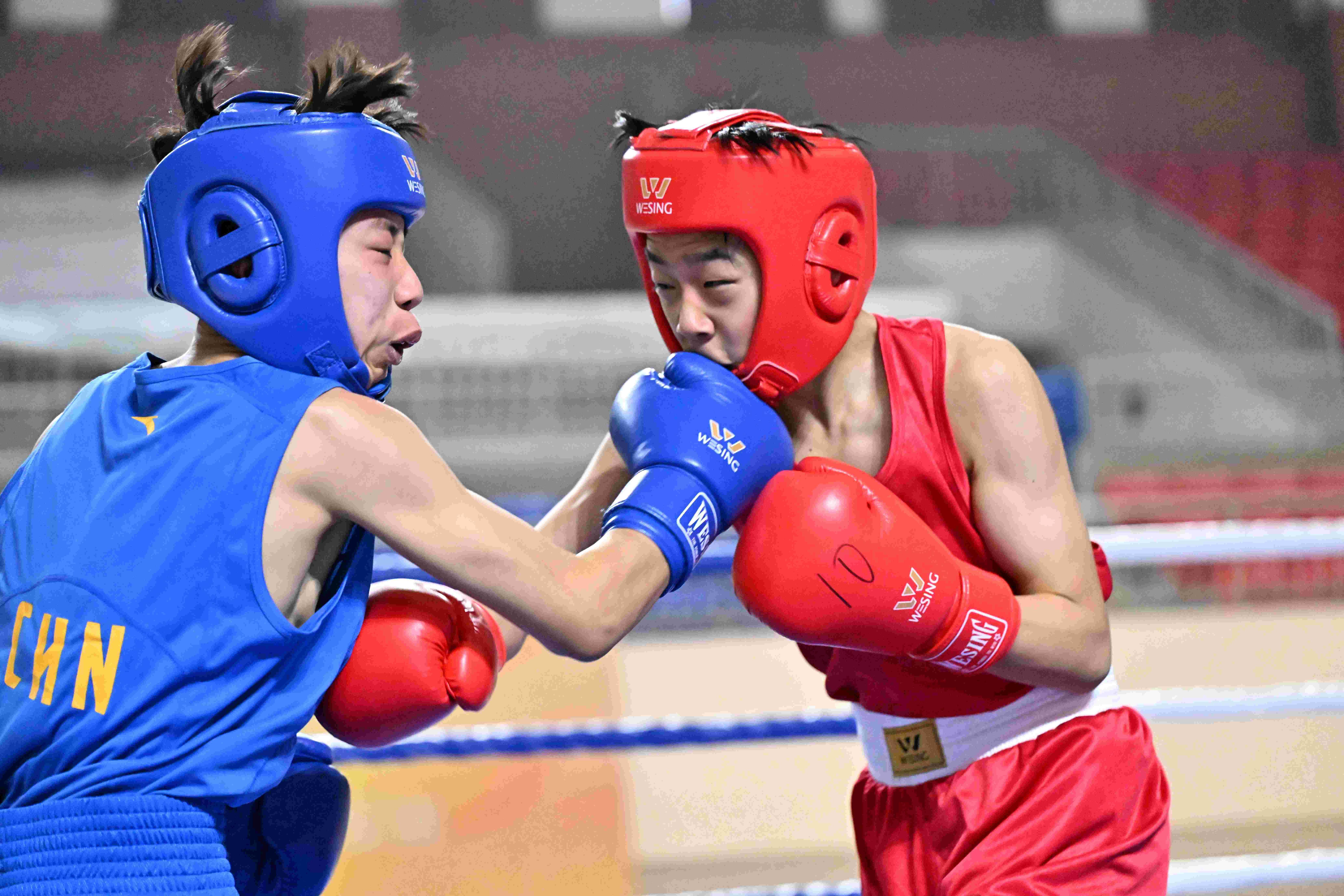 拳击比赛中选手拼尽全力绽放激情 拳击比赛中选手拼尽全力绽放激情